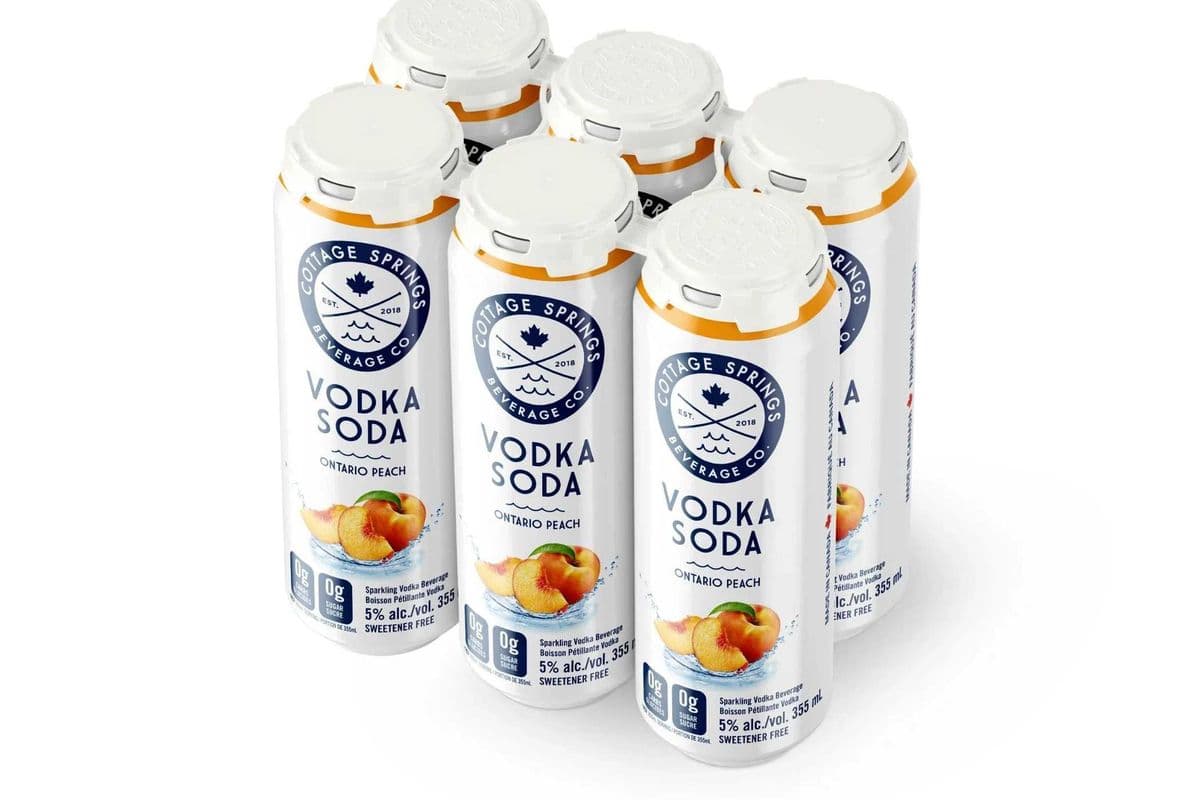 Cottage Springs Peach Vodka Soda (6 x 355 ml Cans)