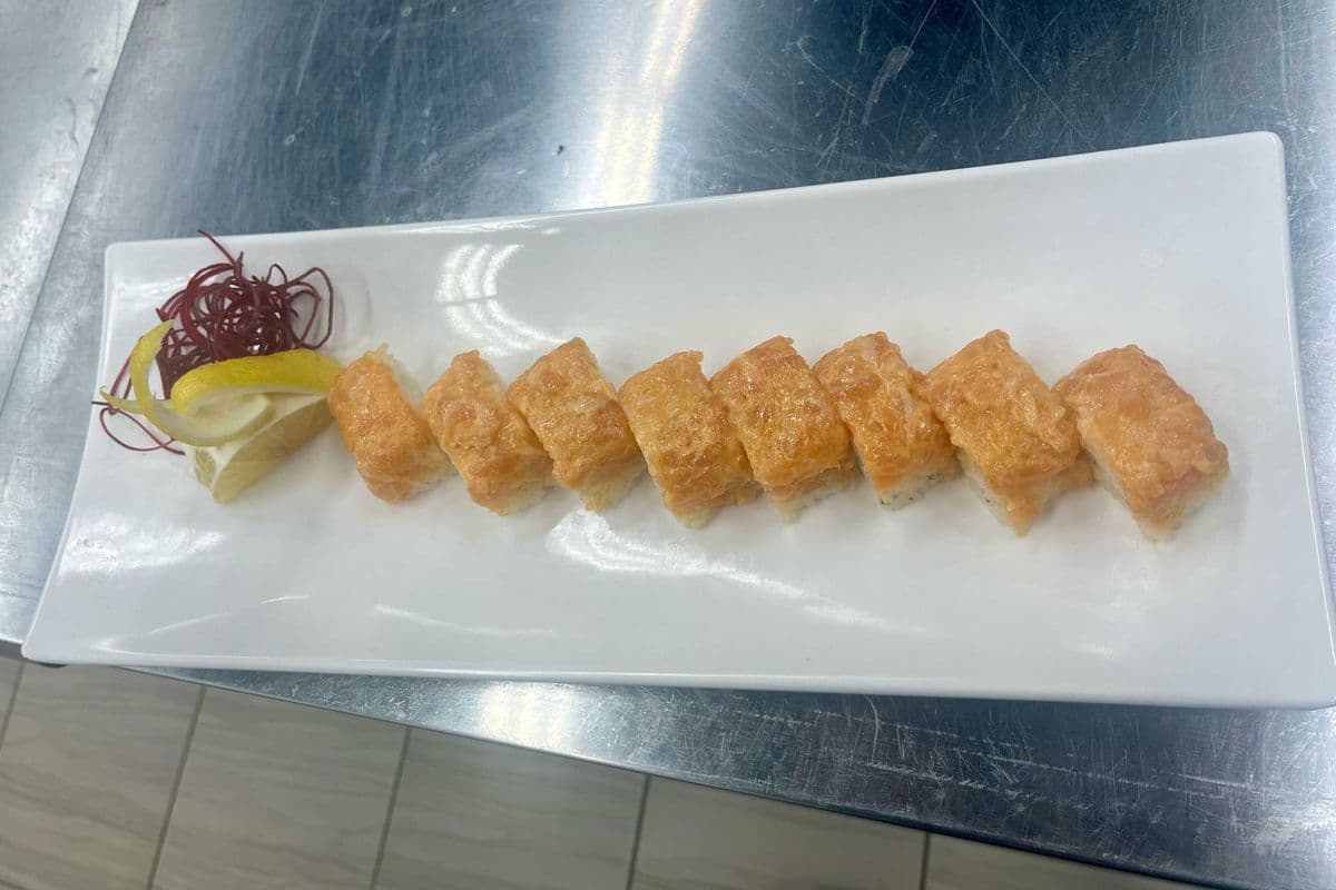 Square Pressed Spicy Salmon Sushi