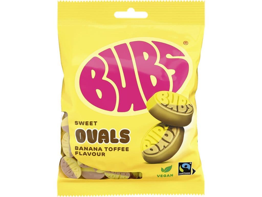 Bubs Sweet Ovals Banana Toffee Swedish Style Foam Gummies 156g