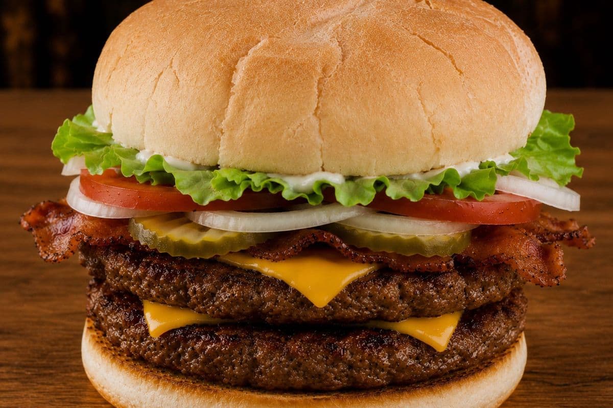 GO BIG DOUBLE Bacon Cheese Burger (12OZ)