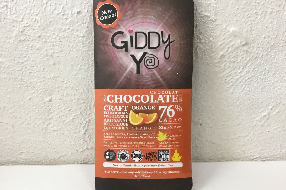 Giddy Yo Cacao Bar, Orange 76% (62 g)