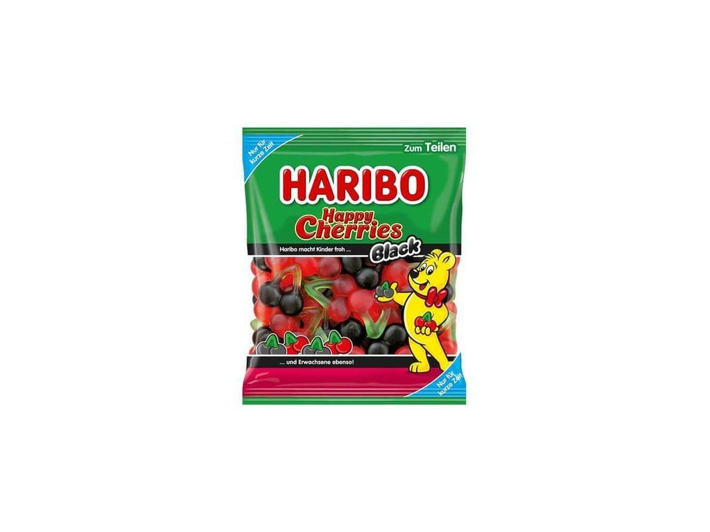 Haribo Happy Cherries Black Gummies 175g Berry and Black Licorice Flavours