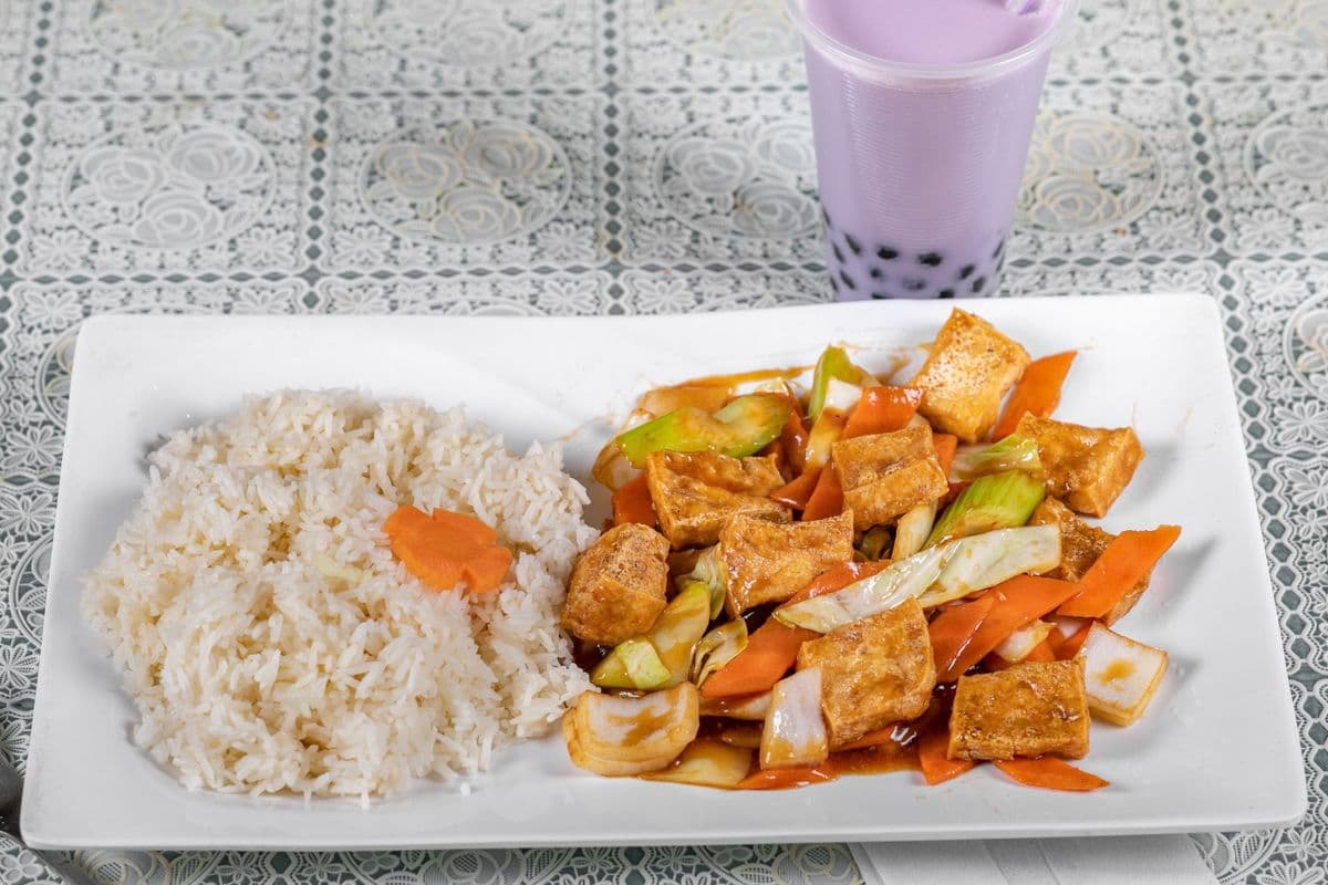 610. Honey Garlic Tofu Combo (Vegan)