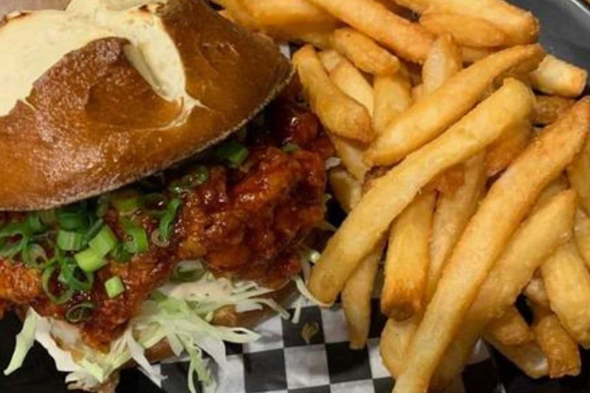 Spicy ROKs Fried Chicken Burger