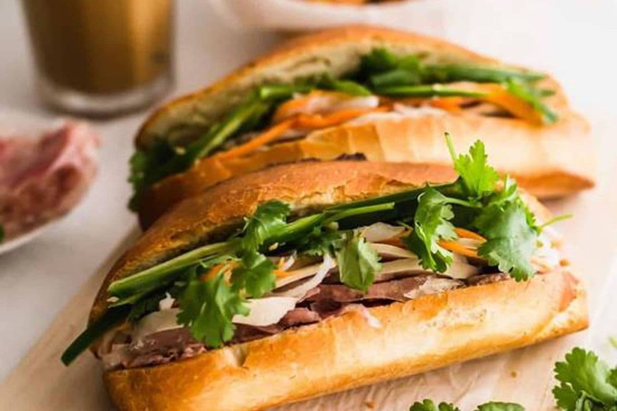 46.Grilled Minced Pork Banh Mi Sandwich