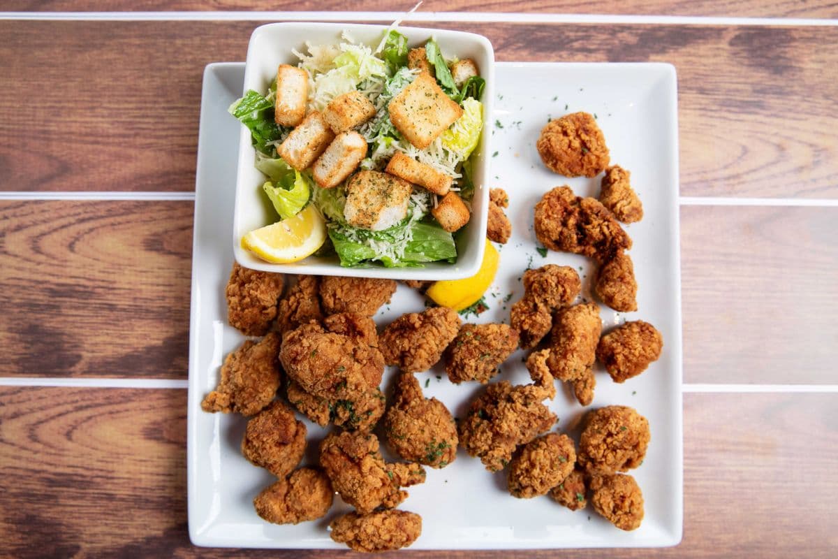 Dry Ribs and Caesar Salad