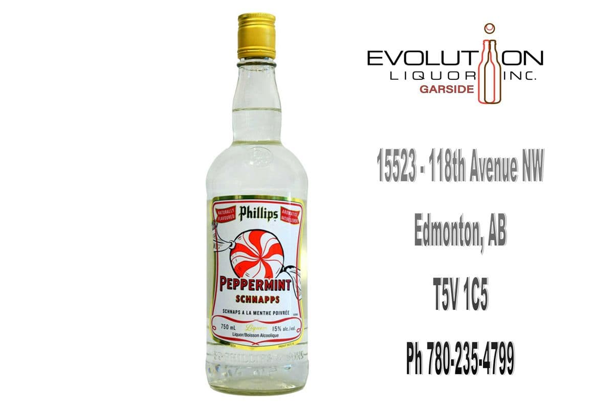 Phillips Peppermint Schnapps 0750G (1 x 750ml Glass Bottle)