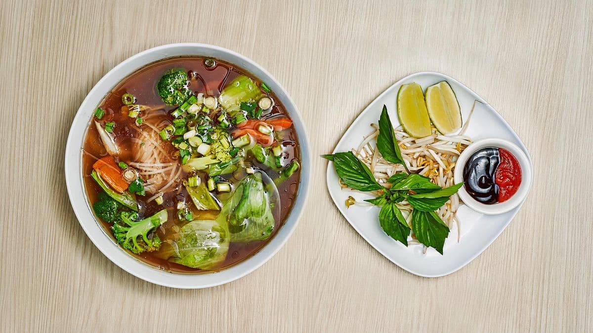 5. Vegetables & Noodle Soup (Beef Broth)