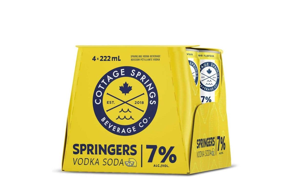 Cottage Springs Lemon Vodka Soda Springers (4 x 222 ml Cans)