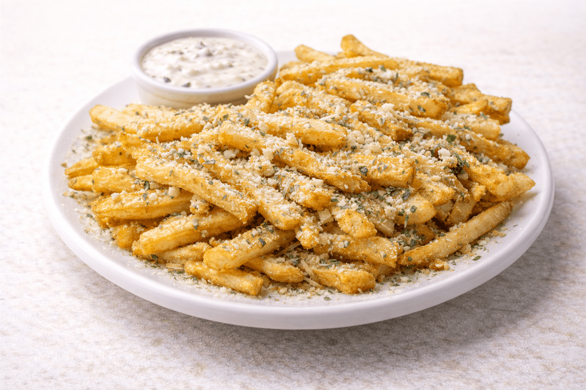 High End Garlic Parm Fries.