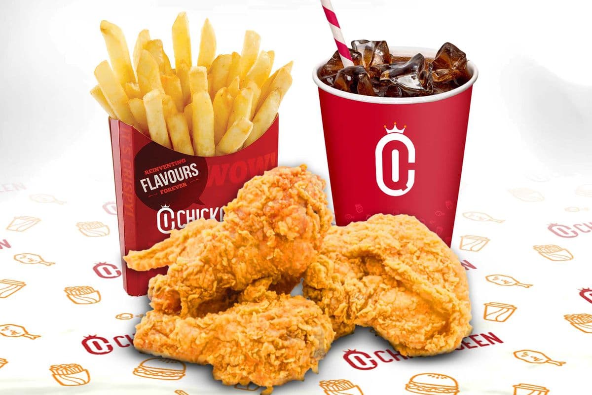 3 Pieces Wings Combo (Fries and Drink)
