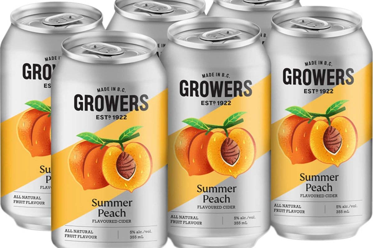 Growers Summer Peach (6 x 355 ml Cans)