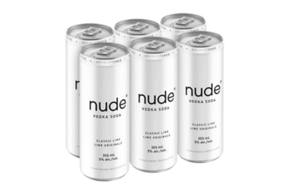 Nude Vodka Soda Classic Lime (6 x 355ml Can)