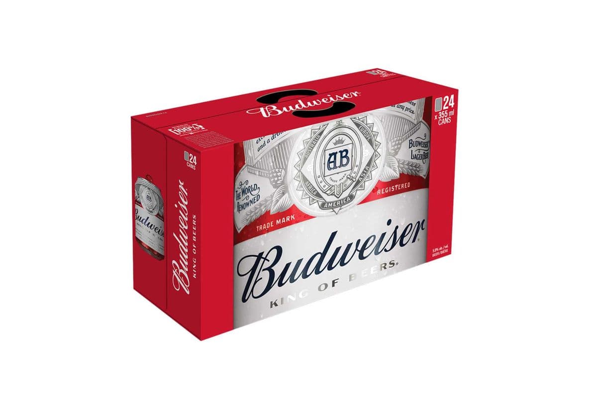 Budweiser 24 Pack Cans (24 x 355 ml Cans)