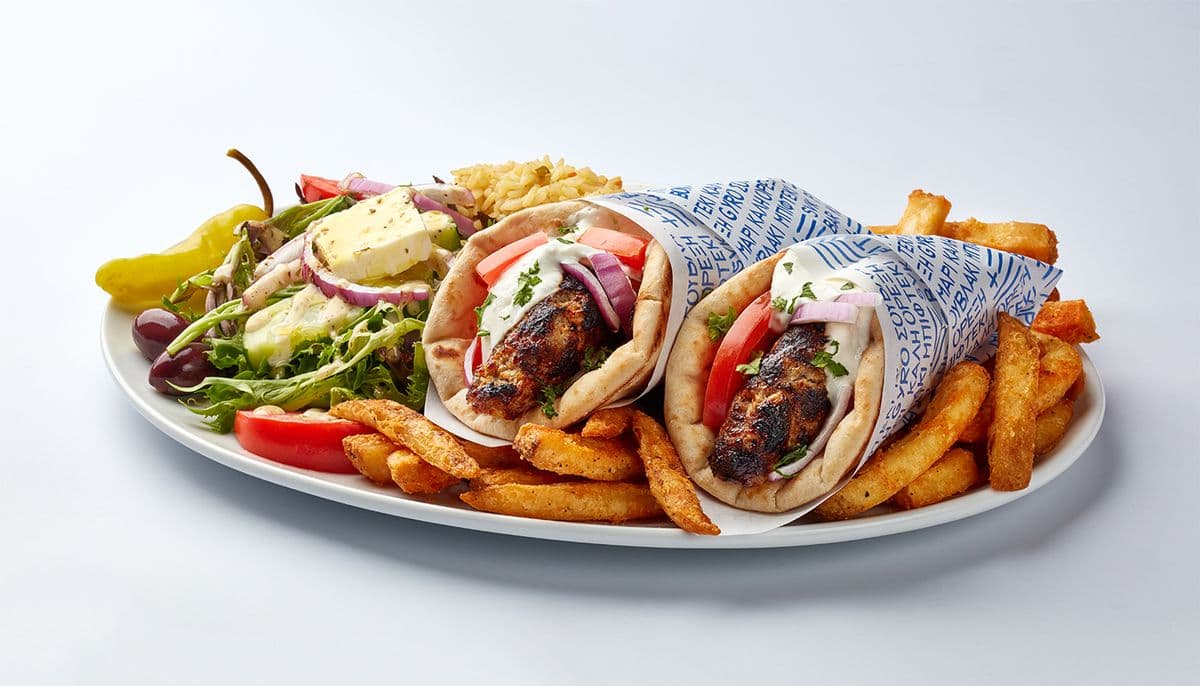 Plat de pita Bifteki (2 mcx) / Bifteki Pita Plate (2 pcs)