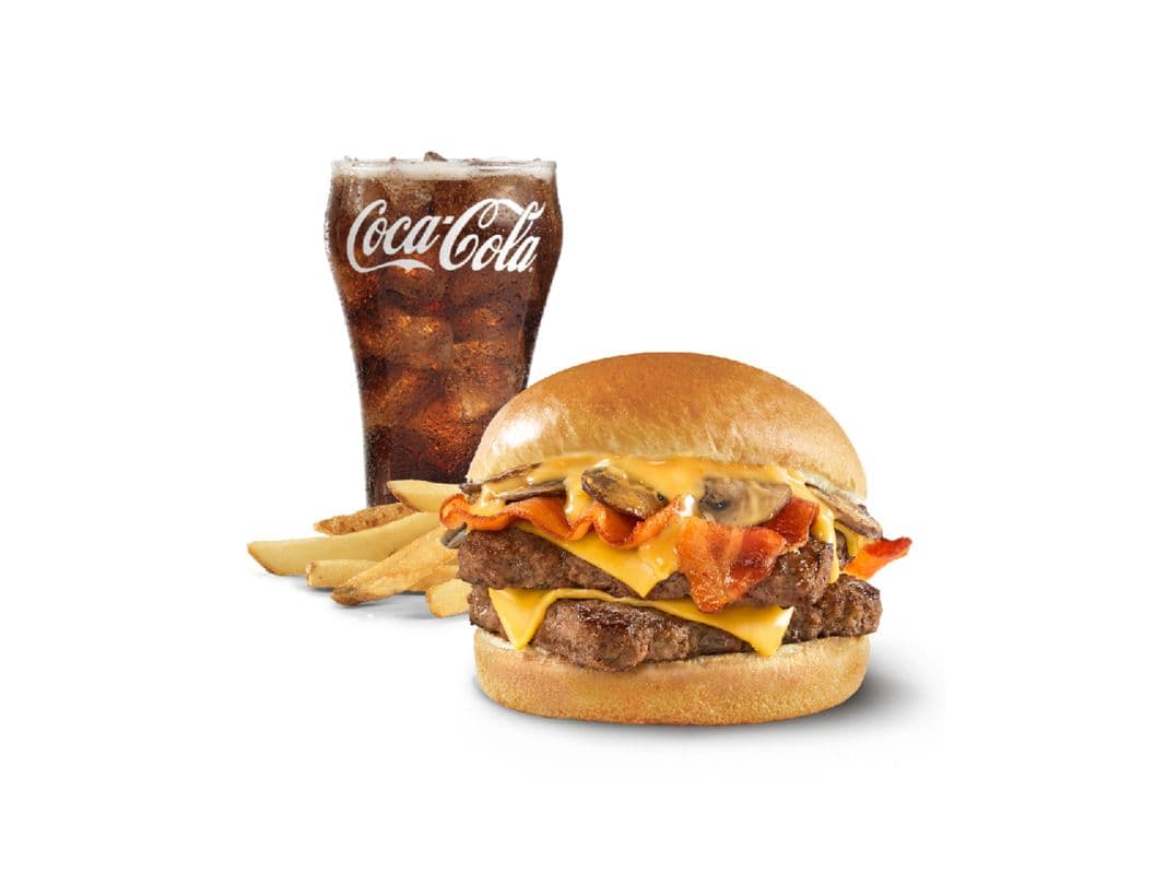 Combo de fondant aux champignons et au bacon Portabella (double) / Bacon Portabella Mushroom Melt (Double) Combo (Grand / Large)