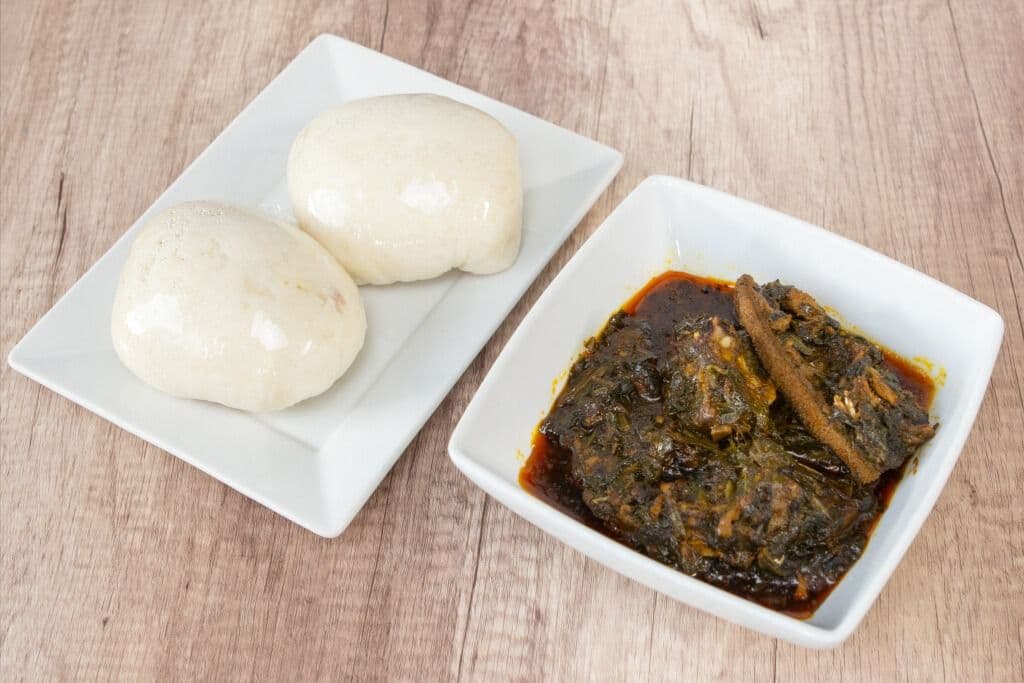 Pounded Yam and Afang Soup
