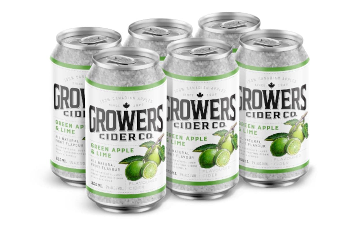 Grower's Green Apple and Lime Cider (6 Cans)