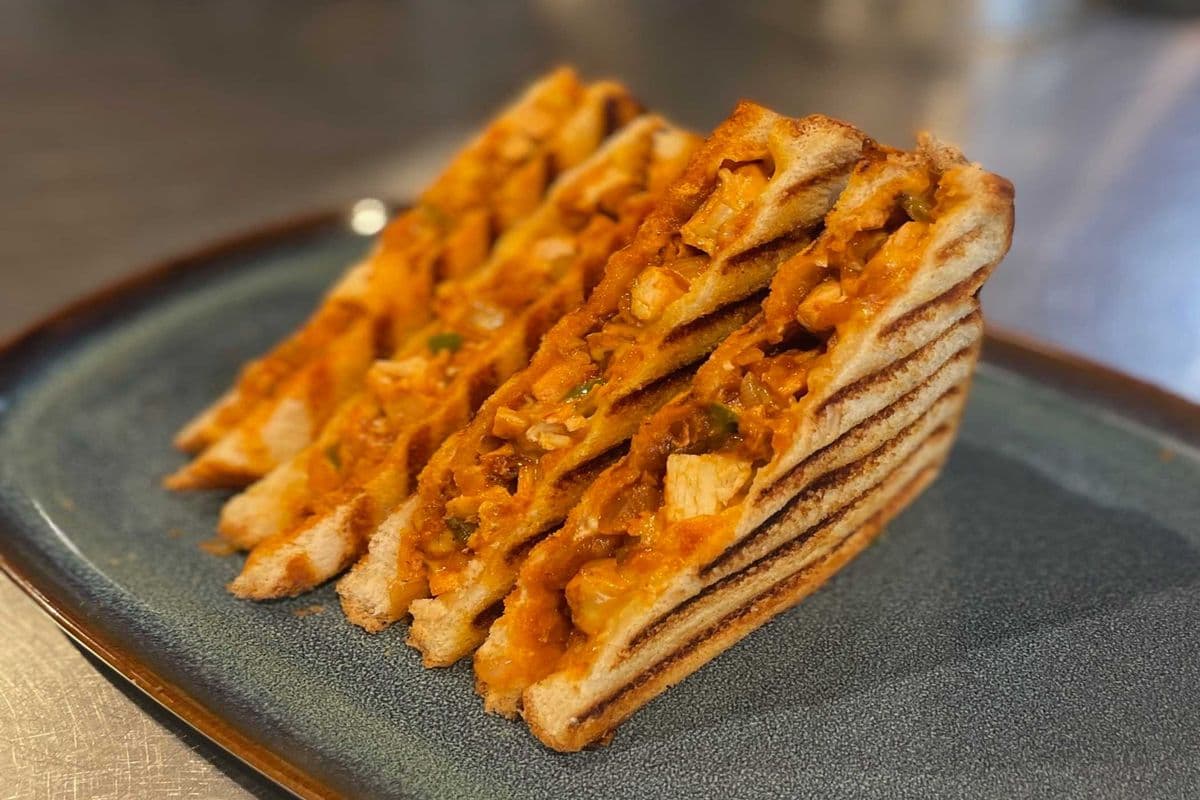 Grilled Paneer Sandwich with Fries