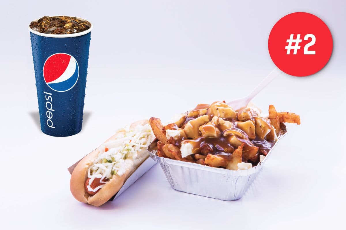 TRIO #2 HOT-DOG + POUTINE + LIQUEUR