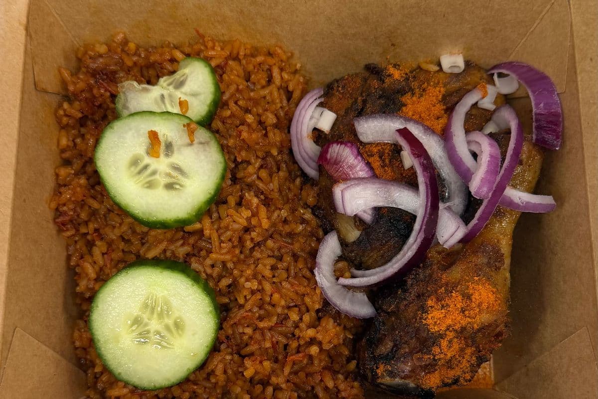 Smoky Jollof Rice Meal + 2 pc Chicken Suya