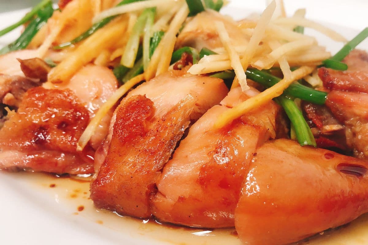 56. BBQ Crispy Spring Chicken with Ginger and Green Onions