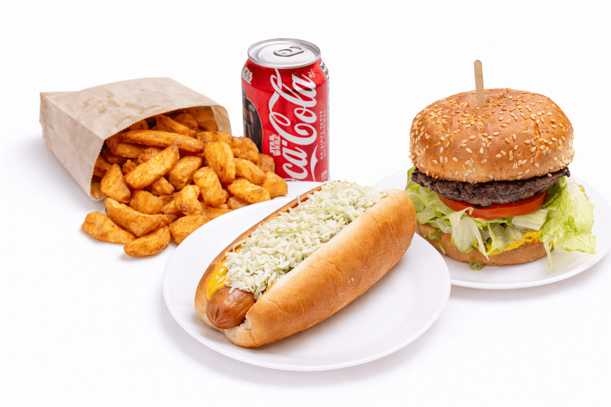 Hamburger, Hot-Dog, Frite et Boisson