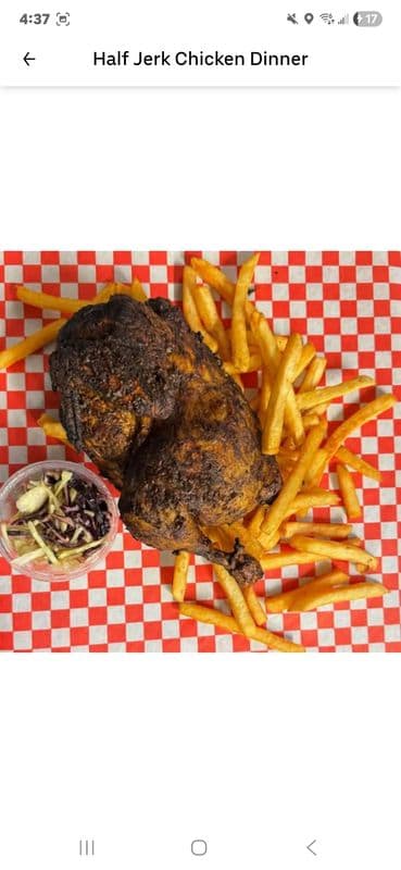 Half Jerk Chicken Dinner