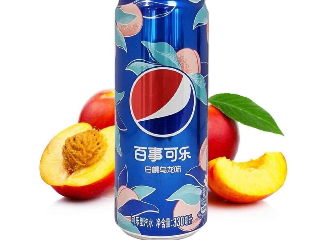 Pepsi White Peach Oolong Cans