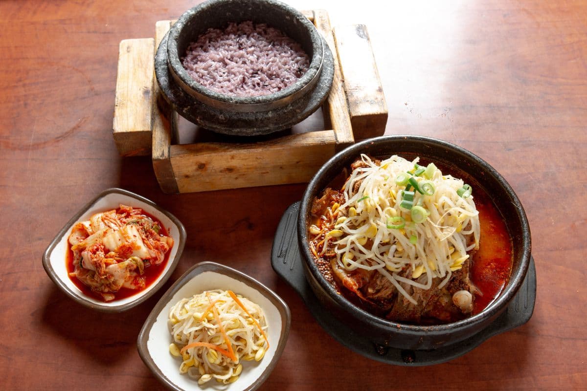11. Pork Bone Potato Soup with Hot Stone Pot Rice
