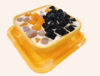 Grass Jelly and Taro ball In Vanilla Sauce - 芋圆白雪凉粉