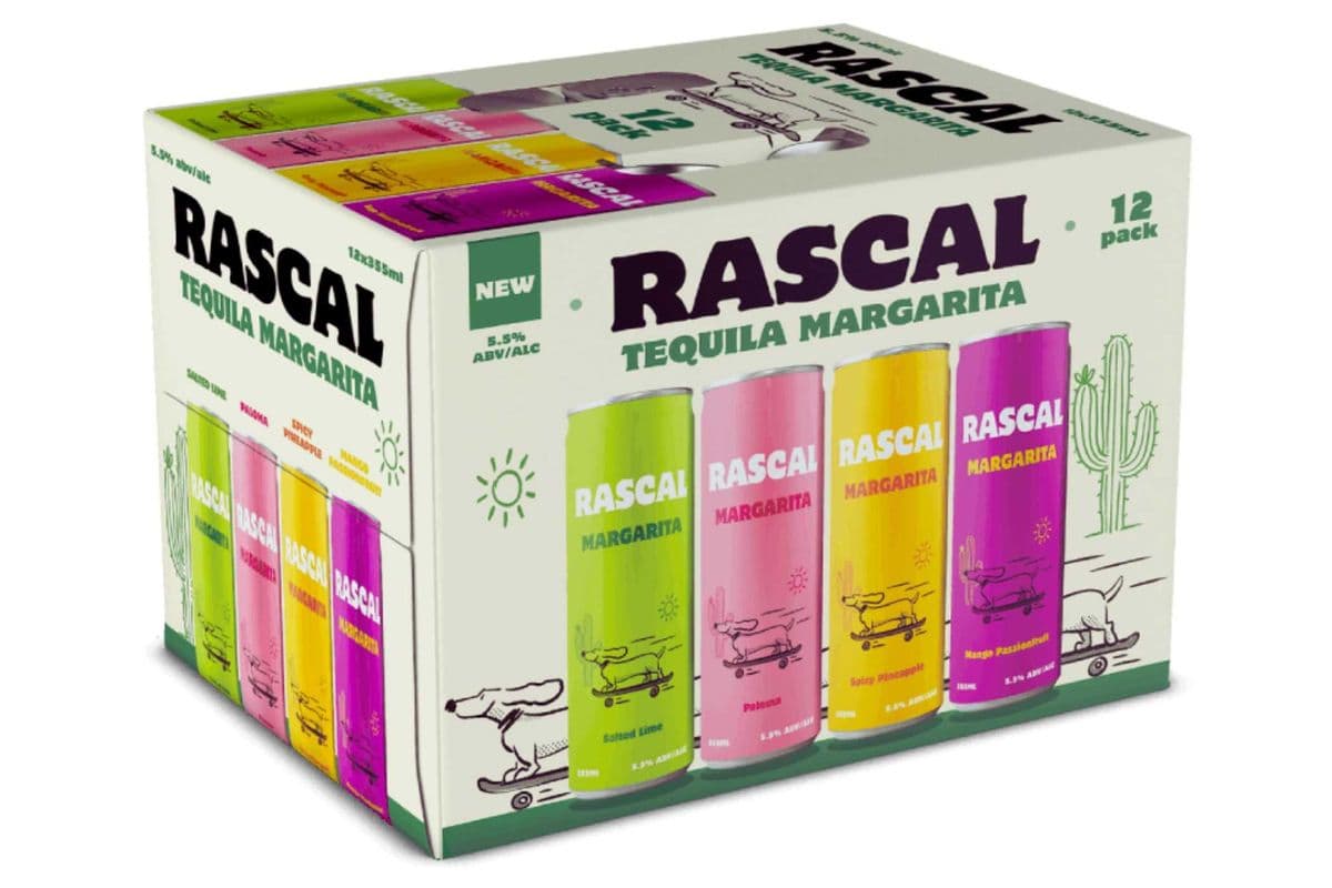 RASCAL TEQUILA MARGARITA 12 CAN VARIETY PK***BRAND NEW PRODUCT***ON SALE NOW*** (1 x 12PK CANS )