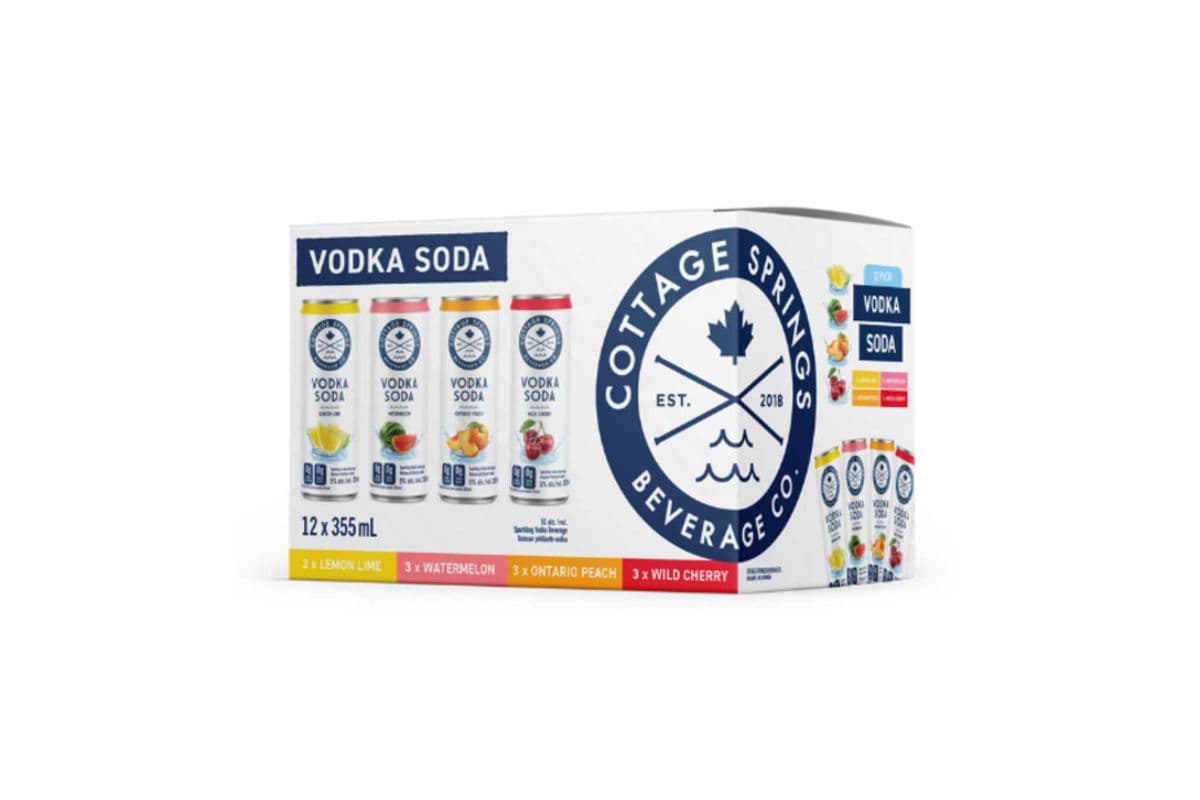 Cottage Springs Vodka Soda Variety (12 x 355mL Cans)