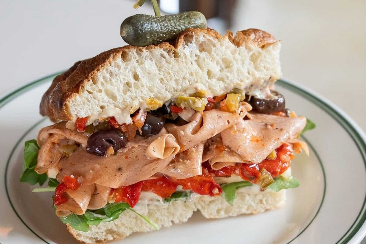 Stefano' Stacked Focaccia Sandwich (Vegan)