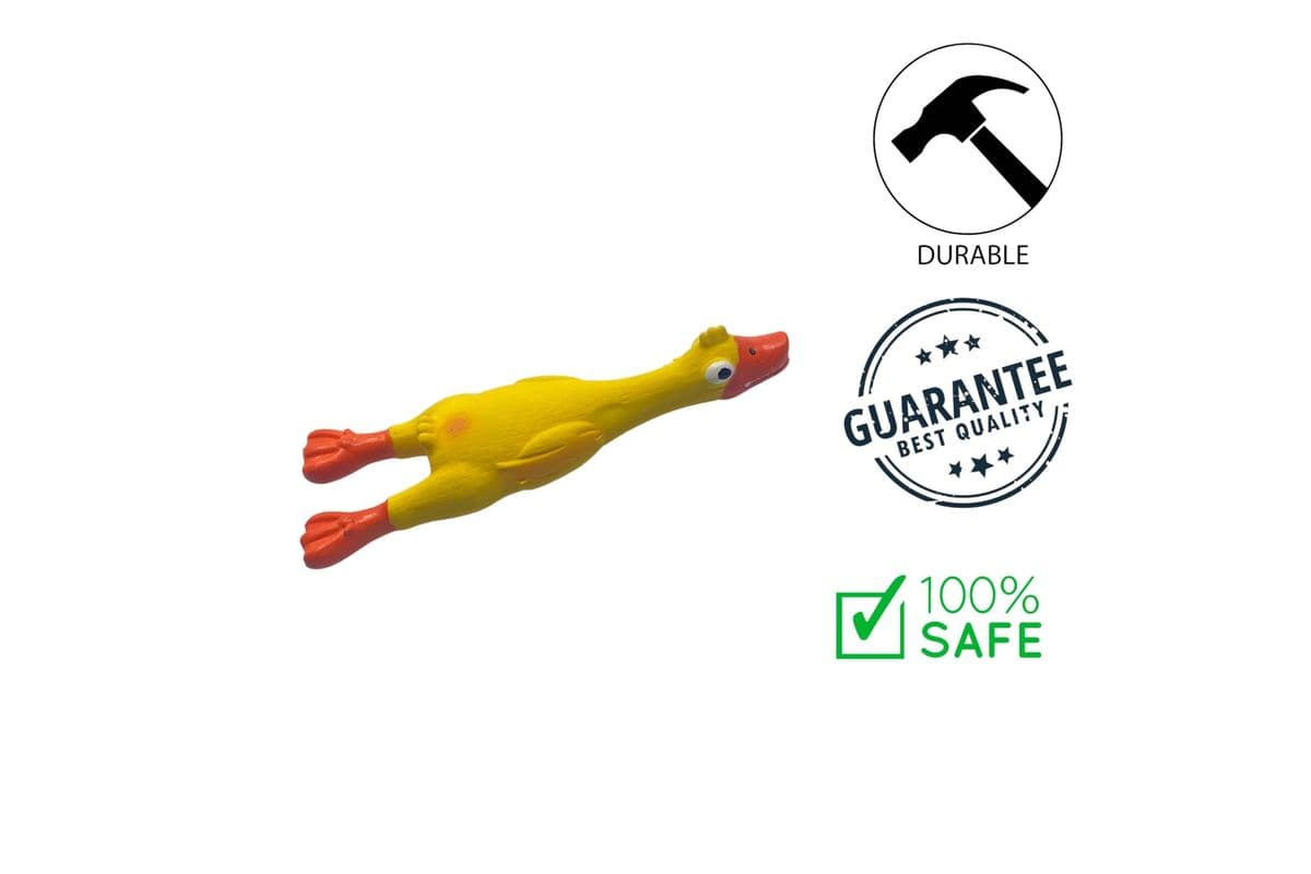 BuD'z - Yellow Latex Squeaker Dog Toy - Duck