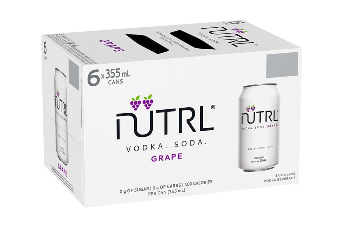 Nutrl Vodka Soda Grape (6 x 355 ml Cans)
