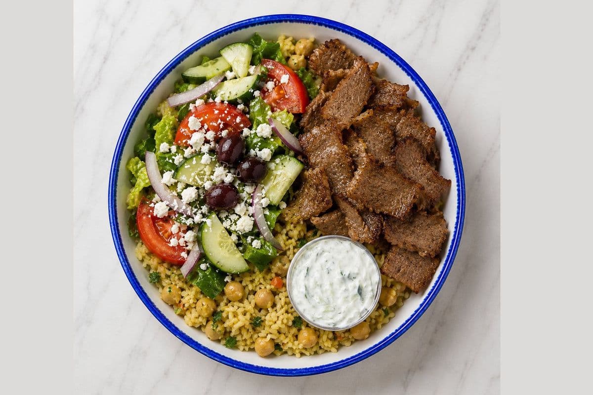 Beef/Lamb Yeero Rice Bowl