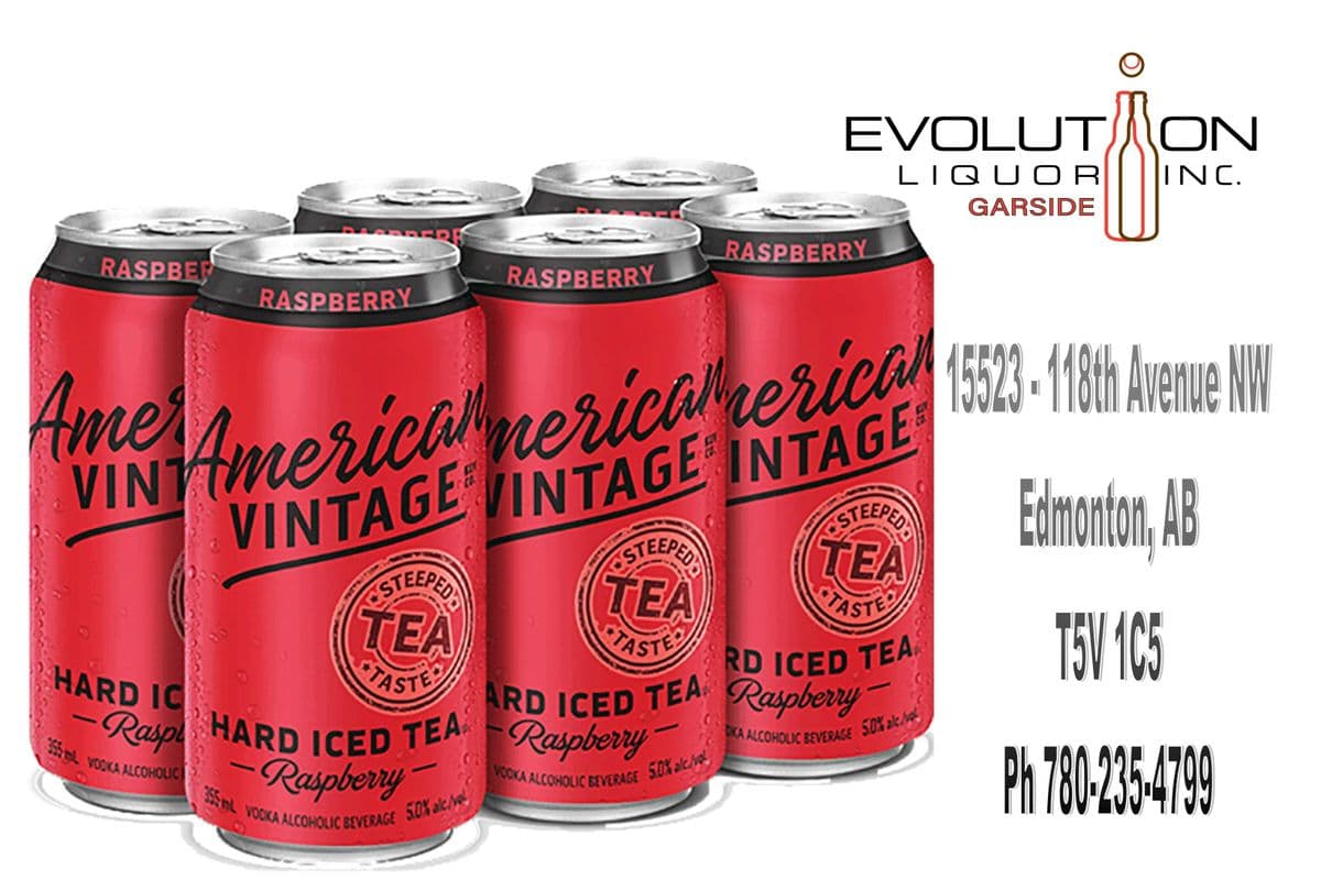 American Vintage Hard Iced Tea Raspberry C355-06 (6 x 355ml Can)