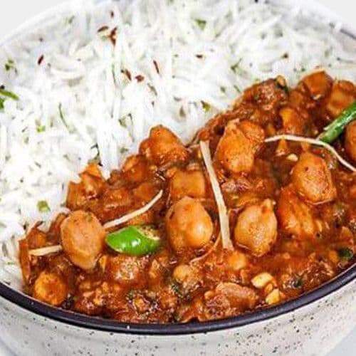 Chole curry ( Chickpea Curry ) and Rice