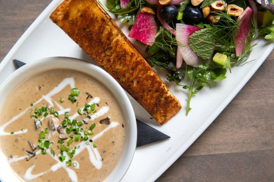 SOUP & SALAD COMBO - Tahini Kale Caesar Salad