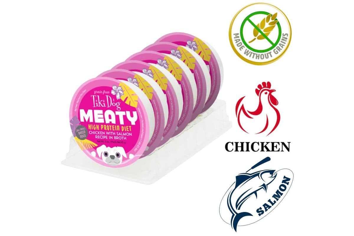 Tiki Dog - Grain Free Meaty Chicken & Salmon In Broth Wet Dog Food - 3 Oz