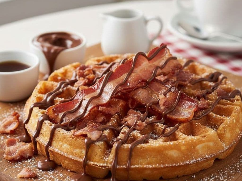 Bacon Waffle with Nutella