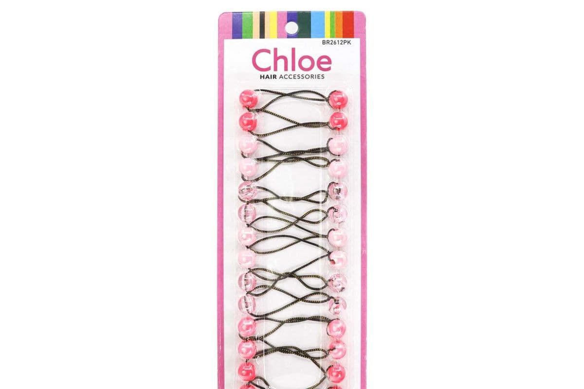 Pink CHLOE 12mm Twin Beads Ponytailers (14pcs)