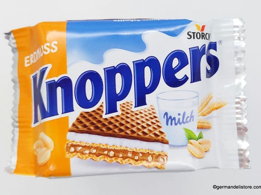 Knoppers Wafer Peanut Filled Cream and Milk Chocolate Square 25g European