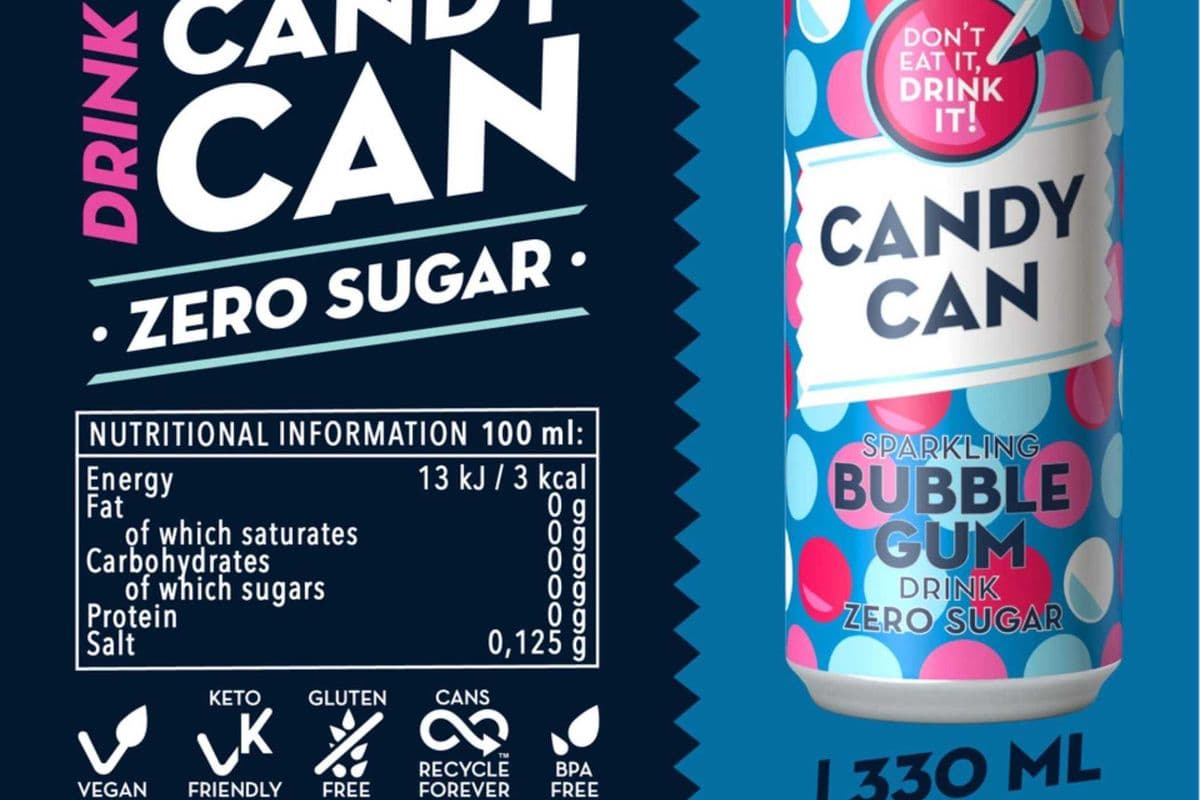 Candy Can Sparkling Water - Bubble Gum (355ml)