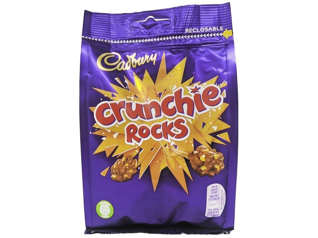 Cadbury Crunchie Rocks UK Honeycombed Milk Chocolate Coated Cornflake Balls 100g British
