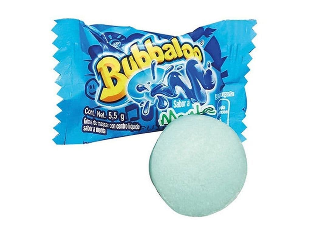 Bubbaloo Mint Mexican Candy Bubble Gum with Liquid Center