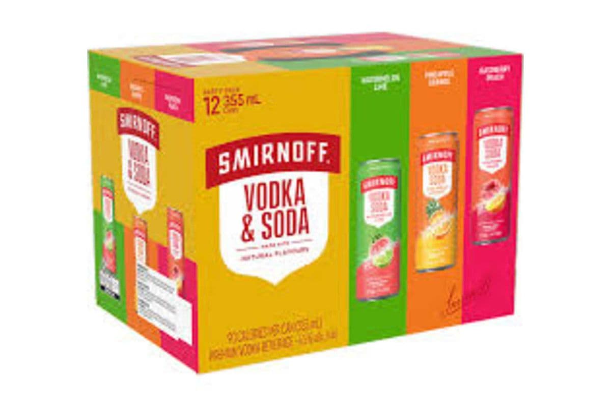 Smirnoff Vodka & Soda Party Pack (12 x 355 ml Cans)
