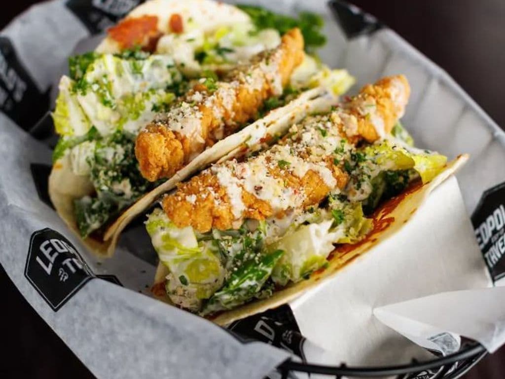 Crispy Chicken Caesar Tacos