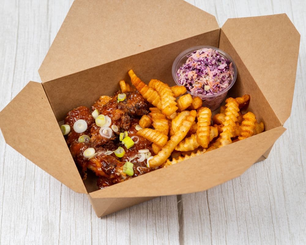 Seoulmate (Korean gochujang sauce) Value Meal - 4 Fried Chicken Tenders + Fries + Coleslaw